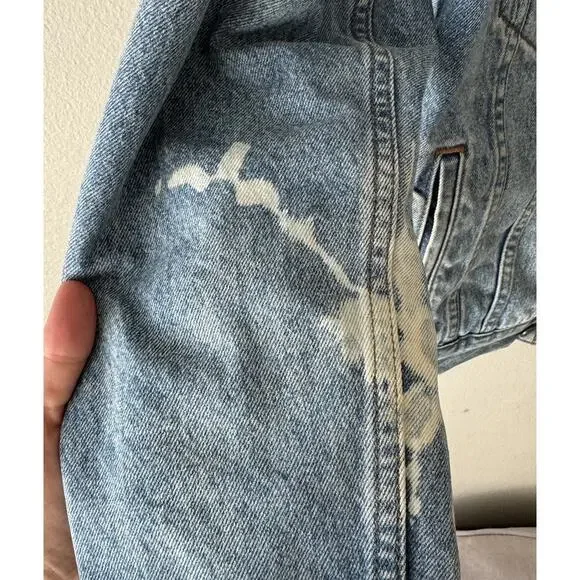 REFORMATION Size Small Shearling Street Jacket Jean Denim Trucker Sherpa READ - Picture 9 of 10